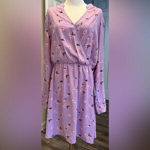 All in Favor Lavender and Pink Floral Dress